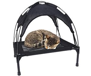 URBNLIVING 60cm Premium Elevated Pet Dog or Cat Bed Animal Black Indoor/Outdoor Canopy Tent