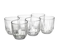 URBNLIVING 6Pcs Glass Drinking Tumblers Set, Whiskey Water Highball Cups, Durable Clear Drinkware for Home Bar Parties, Cocktails, and Stylish Beverages Glasses for Everyday Use 250/300/350ml