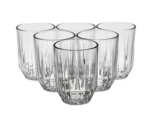 URBNLIVING 6Pcs Glass Drinking Tumblers Set, Whiskey Water Highball Cups, Durable Clear Drinkware for Home Bar Parties, Cocktails, and Stylish Beverages Glasses for Everyday Use 250/300/350ml