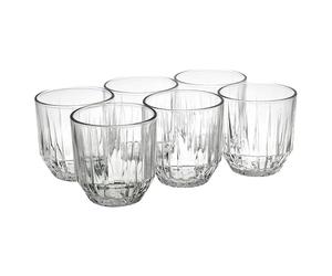 URBNLIVING 6Pcs Glass Drinking Tumblers Set, Whiskey Water Highball Cups, Durable Clear Drinkware for Home Bar Parties, Cocktails, and Stylish Beverages Glasses for Everyday Use 250/300/350ml