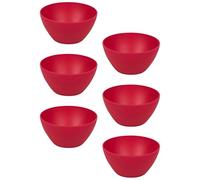URBNLIVING 6X Small Deep Round Reusable Solid Colour Plastic Dinner Bowls