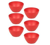 URBNLIVING 6X Small Deep Round Reusable Solid Colour Plastic Dinner Bowls