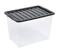URBNLIVING 75 Liter Storage Box & Lid Silver x5