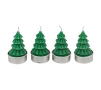 URBNLIVING 8 Pcs Green Christmas Tree Shaped Tea Light Candles for Festive Holiday Decor Xmas Tealight Gift Sets Table Centerpieces Home Decoration