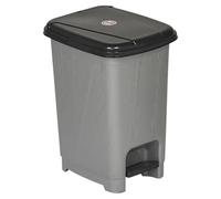 URBNLIVING 8L Grey Plastic Hands Free Mini Pedal Bin Recycle Trash Kitchen Bathroom Office Toilet Waste Garbage Storage Dustbin Basket