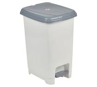 URBNLIVING 8L or 40L or 15L Slim Recycling Kitchen Step On Pedal Bin With Inner Insert Liner Pocket and Lid for Home and Office (15L White)