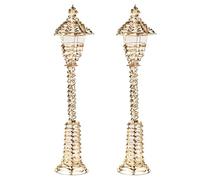 URBNLIVING 90cm Tall 1/2 Pcs Lamp Post 300 LED Fairy Lights Xmas Lantern Decoration Seasonal Specialties Christmas Gold or Iridescent Piller for Indoor Outdoor Use Battery Operated