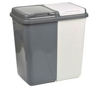 URBNLIVING 90L Double Kitchen Recycling Laundry Duo Bin Garbage Under Cabinet Trash Can (90 -Grey and White)