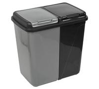 URBNLIVING 90L Double Kitchen Recycling Laundry Duo Bin Garbage Under Cabinet Trash Can (90L Black & Grey)