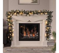 URBNLIVING Artificial Christmas Garlands, LED Light Up Christmas Decorations, Battery Operated 2.7-5.48 Metre Xmas Greeny Garlands (5.48m)