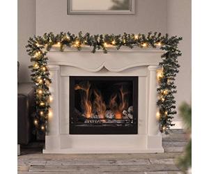 URBNLIVING Artificial Christmas Garlands, LED Light Up Christmas Decorations, Battery Operated 2.7-5.48 Metre Xmas Greeny Garlands (5.48m)