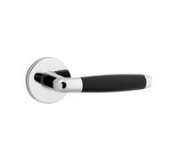 URBNLIVING Cambridge Metal Lever Latch Door Handles Set Round Rose Internal, External for Internal and External Doors Elegant, Durable, and Easy to Install (Polished Nickel Rose)