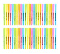 URBNLIVING Chisel Tip Highlighters Set, Quick-Dry, Smudge-Resistant, Ideal for School, Office, Notes & Colour-Coding, 5 Bright Colours (Pink, Orange, Yellow, Blue, Green) - Pack of 50