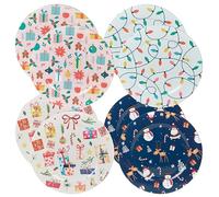 URBNLIVING Christmas Charger Plates 33cm - Holiday Table Setting Placemats, Festive Dinner Table Decor, Christmas Party Tableware Decorations (8 Charger Plates (2 of Each Design))