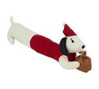 URBNLIVING Christmas Dog Door Draft Stopper - Festive Novelty Animal Design, Soft Polyester Boucle Fabric, Decorative Holiday Home Accessory, Blocks Cold Air, 85cm