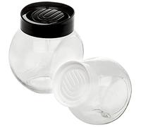 URBNLIVING Clear Glass Storage Jars With Lid Airtight Food Containers Kitchen Organisation (Two 500ml and Two 700ml)