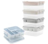URBNLIVING Clear Plastic Stackable Storage Boxes With Clip Lid Organizer Tray Box Container (Chiffon Ivory)