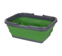 URBNLIVING Collapsible Foldable Storage Basket Tub with Handles - Space Saving Portable Camping, Caravn, Picnic, Cleaning Supplies, Shopping Container Crate (Green)