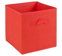 URBNLIVING Collapsible Storage Cube Drawer Box with Carry Handles (Red - Large)