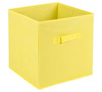 URBNLIVING Collapsible Storage Cube Drawer Box with Carry Handles (Yellow - Large)