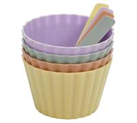 URBNLIVING Colourful Ice Cream Set - Includes Bowls & Matching Spoons for Desserts & Snacks - Perfect for Parties & Summer Gatherings, 1 Set (8 Pcs)