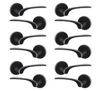 URBNLIVING Como Metal Door Easy Fittings Lever Handles Set, Polished, Satin, Rose Round, Fire Stain & Scratch-Resistant for All Type Interior Exterior Door with Easy Install Hardware Tool 4/6 PCS
