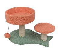 URBNLIVING Compact Cat Scratch Tree with Interactive Hanging Ball - Kitten Claws Scratcher Play Toy with Durable Sisal Post, Plush Mat, and Cozy Perch - Ideal for Kittens and Small Spaces