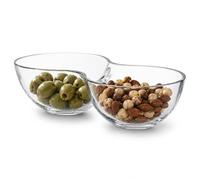 URBNLIVING Crystallin Glass Snack Bowl, 2/3 Section Divided Dip Dish for Nuts Olives Fruit Tapas & Party Nibbles Serving