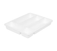 URBNLIVING Cutlery Holder Tray 5 Compartment Kitchen Plastic Flatware Utensils Organiser (White)