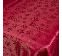 URBNLIVING Damask Patterned Tablecloths (Large, Red Snowflake)