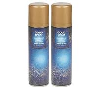 URBNLIVING Decorative 150ml Gold Lacquer Spray Paint Bottle Festive Metallic Colour Decor Creative Dazzling Effect to Your Hobby Art and Craft Use Set of 2