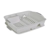 URBNLIVING Dish Drainer Drying Rack & Utensil Holder with Matching Drip Tray Rattan Style