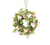URBNLIVING Door Wreath - Spring, Easter & Christmas Décor | Festive Home Decoration - Green, Cream & Pink