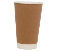 URBNLIVING Double Wall Disposable Hot Drink Cups - Ideal for Coffee Hot Chocolate Tea - Hot Coffee Tea Drinking Cup 50-500 x 8/12/16 Oz