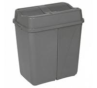 URBNLIVING Duo Kitchen Bin Double Waste Separation Recycling Garbage Can 2 Compartments With Base Connectors (Grey, 100 L)