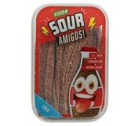 URBNLIVING Fizzy Sour Candy Belts - Halal & Vegan, 300g Resealable Tub - Choose Cola, Strawberry, or Tutti Frutti - Sweet & Tangy Treats for Parties, Gifts or Snacking