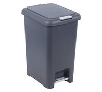 URBNLIVING Foot Pedal Operated & Push Touch Plastic Waste Bin Trash Can for Bathrooms, Bedroom, Kitchen & Office Rubbish Garbage Management Dustbin - 45L Square Bin - Black