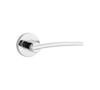 URBNLIVING Hampstead Metal Lever Latch Door Handles Set Round Rose Design for Internal & External Use, Durable & Stylish, Easy Installation, Secure & Elegant for Home or Office (Polished Nickel Rose)