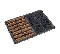 URBNLIVING Heavy Duty Rubber Doormats with Brushes and Boot Tray - 2 Designs Available (40cm x 60cm)