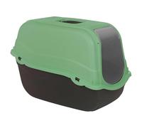 URBNLIVING Hooded Enclosed Cat Litter Tray with Flap Door & Carbon Filter, Covered Cat Litter Box, Large Plastic Cat Toilet for Indoor Cats -Sage Green