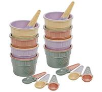 URBNLIVING Ice Cream Set for Kids, Multicoloured Dessert Bowls and Spoons - Perfect for Parties and Desserts