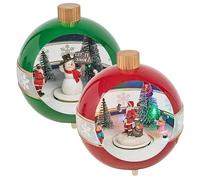 URBNLIVING Illuminated LED Snowball Santa Christmas Winter Scene - Light Up Festive Tabletop Decoration, Holiday Home Décor (2)