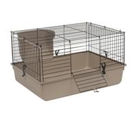 URBNLIVING Indoor Guinea Pig Cage with Deep Plastic Base, Single Level | Metal Wire Hutch for Guinea Pigs, Dwarf Rabbits, Rats & Small Animals, Front Door, Easy Clean Tray