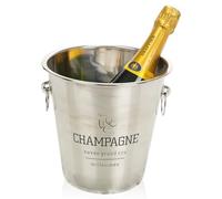 URBNLIVING Large Champagne Metal Party Bowl Wine Beer Ice Cooler Bottle Bucket 5 Styles (Rubber Base Champagne)