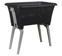 URBNLIVING Large Foldable Laundry Basket with Collapsible Legs - Durable Recycled Plastic, Ergonomic Height, Space-Saving & Stackable Washing Storage Bin for Clothes - Anthracite