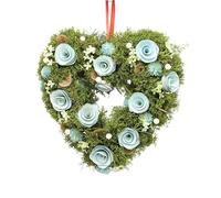 Urbn-Living Urbnliving Large Blue Heart Shaped Wreath Valentine Wall Hanging Door Window Wedding Home Décor