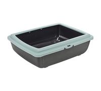 URBNLIVING Large Open Cat Litter Tray - High-Sided Deep Jumbo Rim Pan for Cats, Easy-Clean Toilet Box, Durable 48cm Cat Litter Solution (Sage Green)