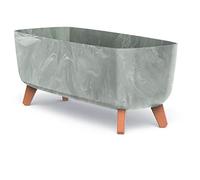 URBNLIVING Large Rectangle Low Concrete Look Planter Flower Plant Pot Indoor Outdoor Garden Decor Legs (Concrete)