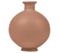 Urbn-Living Urbnliving 2.5L Terracotta Large Round Glass Opera Ball Vase Ceramic Look Ornament Living Room Home Decor