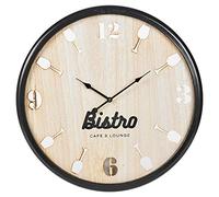 URBNLIVING Large Round Wooden Wall Clock Modern World Time Home Office Vintage Design 60cm